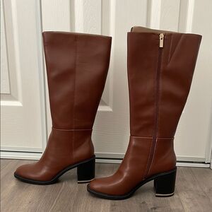 New BCBGeneration Brown Leather Knee-High Fall Boots women size 9